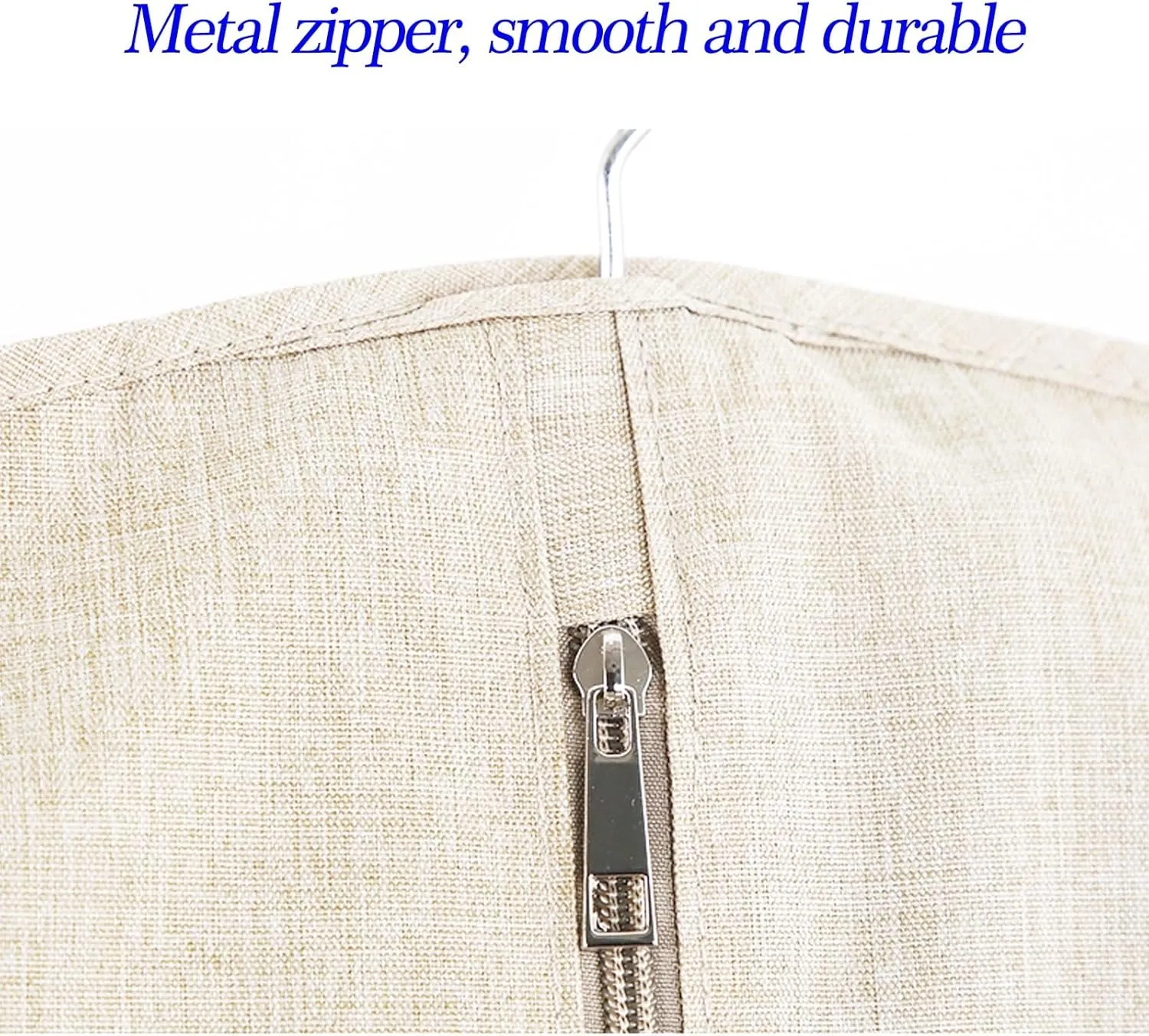 2 Pack Oxford Garment Bags for Hanging Clothes, Thickening and Widening Suit Bags with Window, Hanging Clothes Storage Bag(Beige,58x9x90cm)