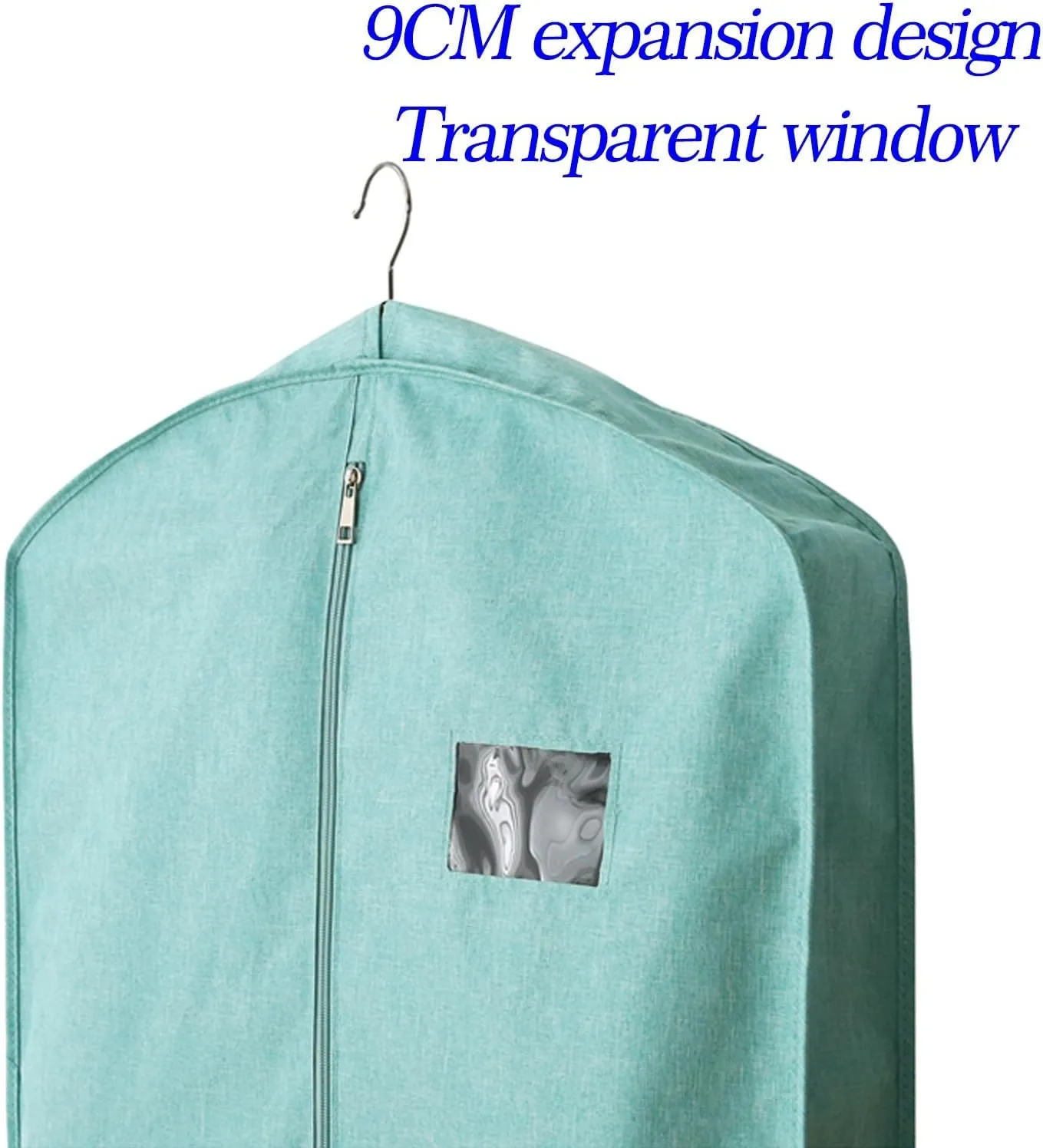 2 Pack Oxford Garment Bags for Hanging Clothes, Thickening and Widening Suit Bags with Window, Hanging Clothes Storage Bag(Beige,58x9x90cm)