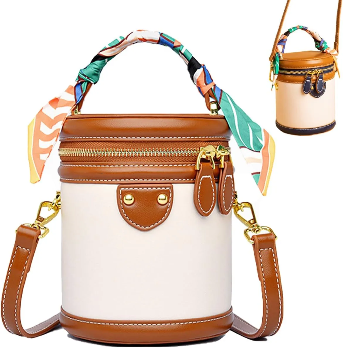 2025 Colorblock Bucket Bag for Women, Colorblock Crossbody Bag, Fashionable Crossbody Bag