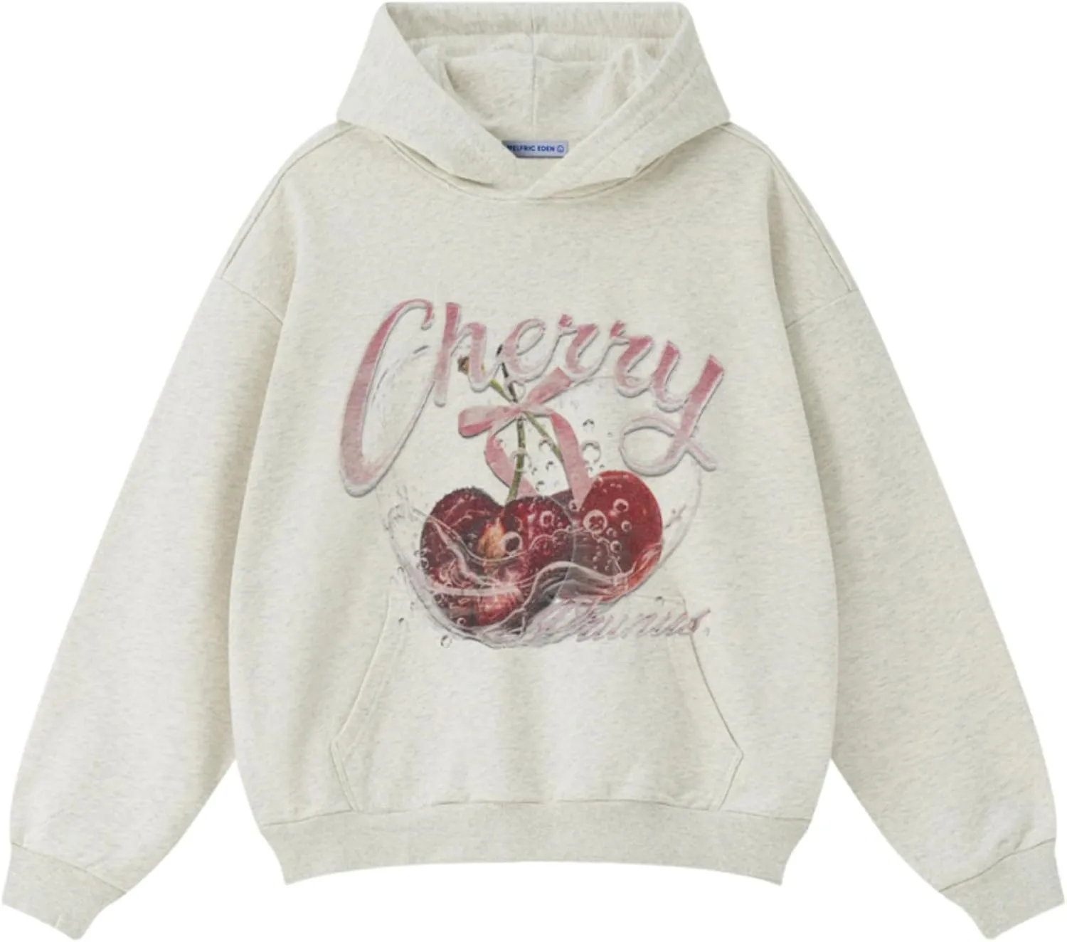 Aelfric Eden Graphic Hoodies Cherry Print Hoodie Long Sleeve Oversized Hooded Pullover Sweatshirt 2025 Trendy Tops Outfits