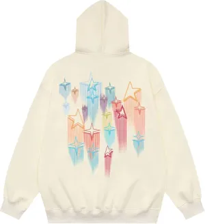 Aelfric Eden Star Embroidery Graffiti Hoodie Oversized Heavyweight Y2k Streetwear Hoodies with Pocket
