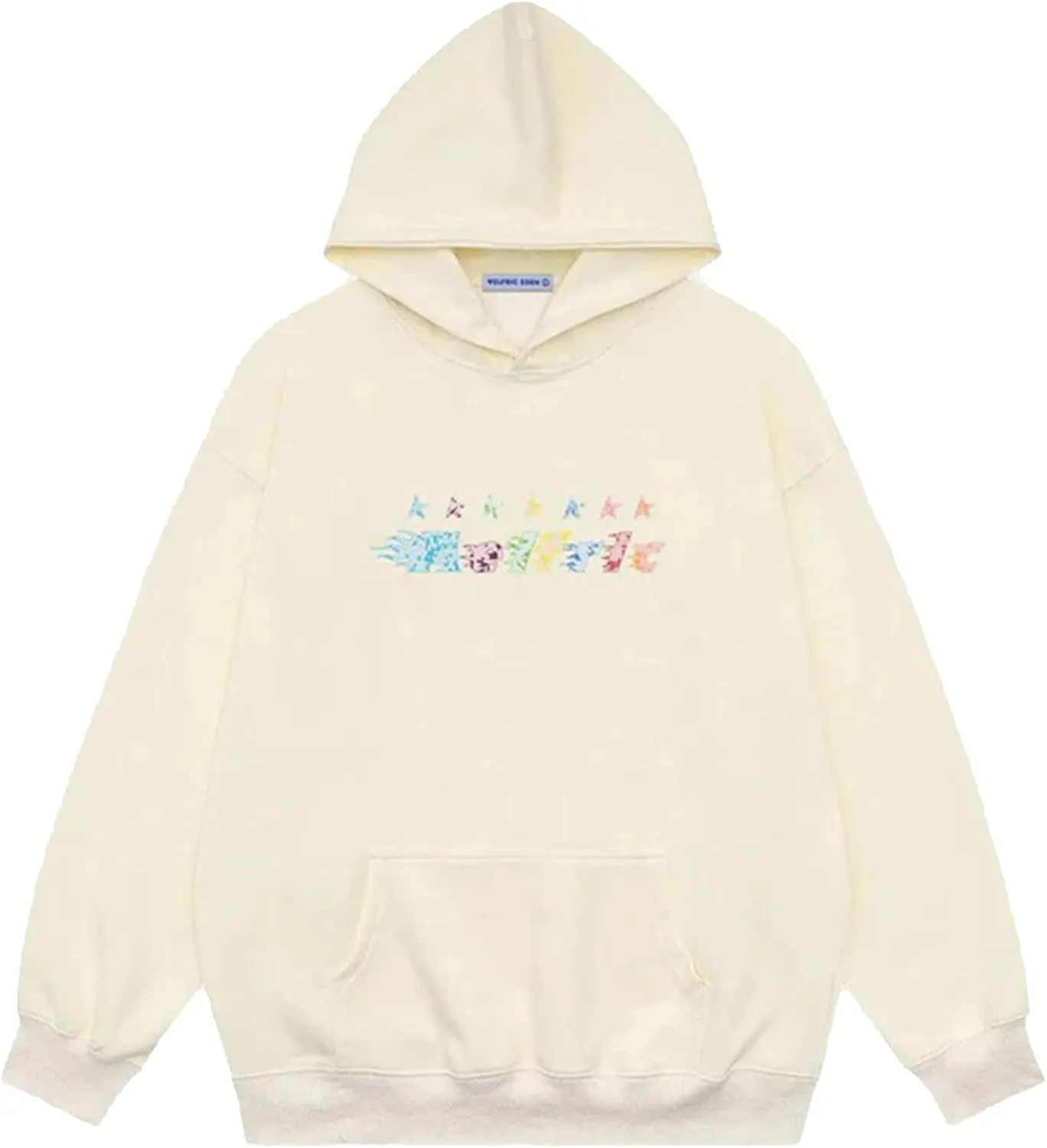 Aelfric Eden Star Embroidery Graffiti Hoodie Oversized Heavyweight Y2k Streetwear Hoodies with Pocket