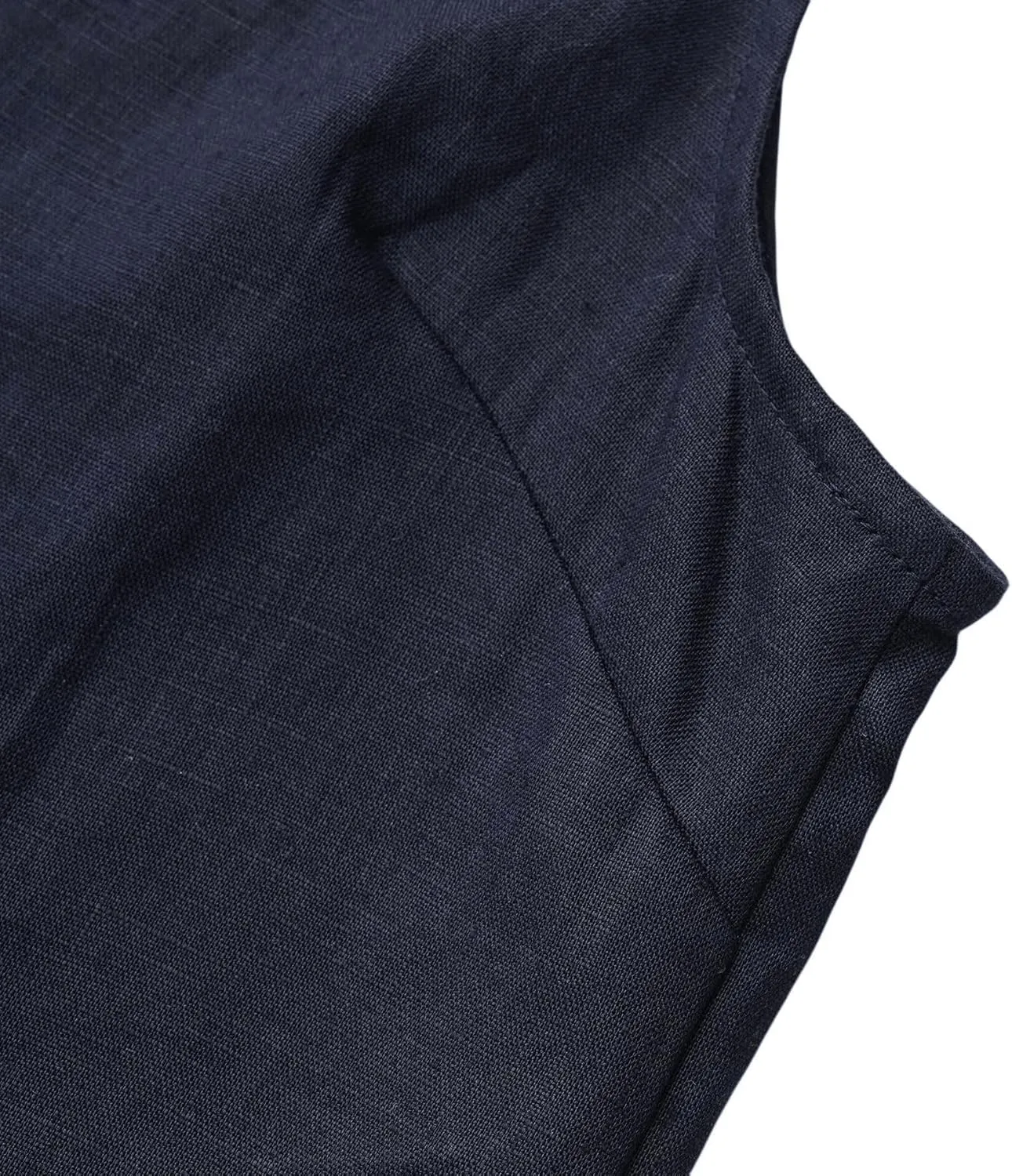 Amazhiyu Women's 100% Linen Summer Sleeveless Button-Down Tops Slight Crop Vest