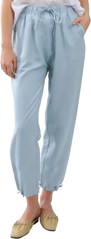 Amazhiyu Womens Linen Pencil Pants with Pockets High Waist Drawstring Trousers