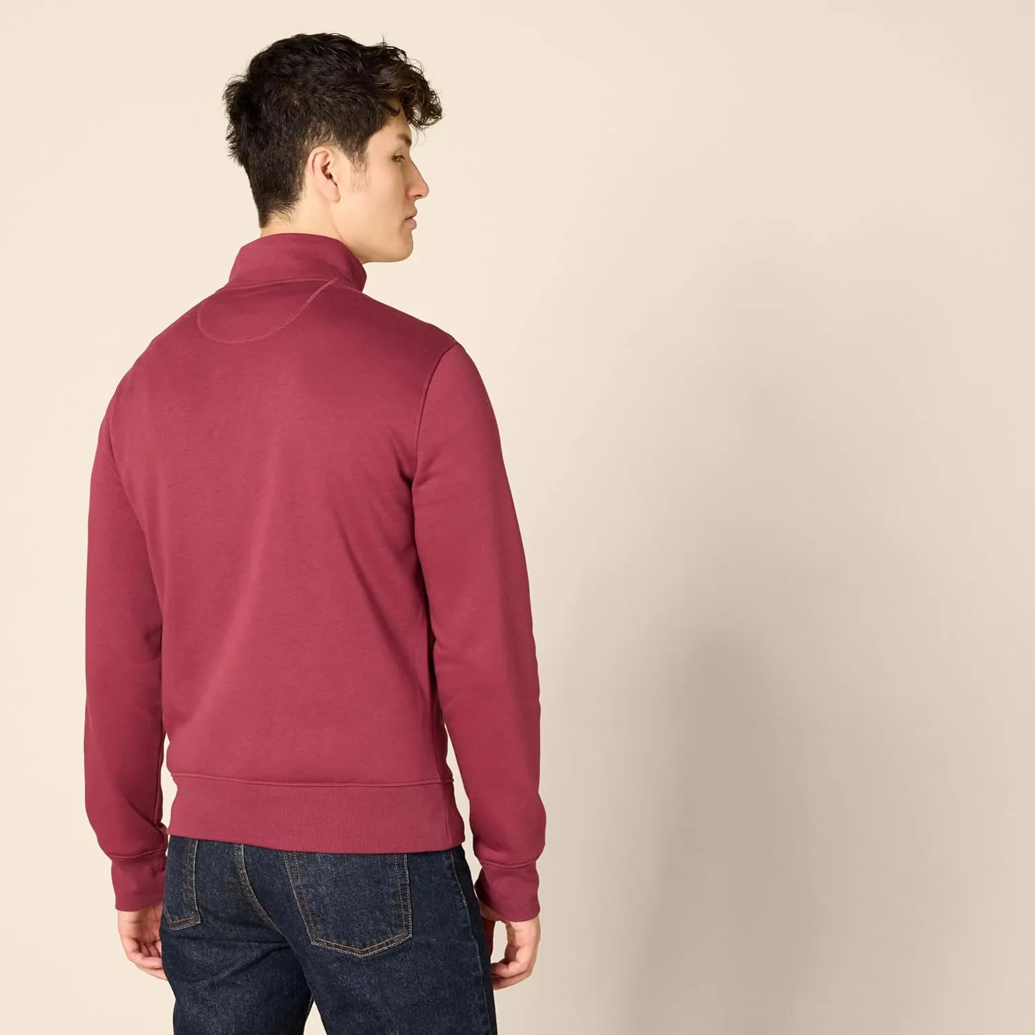 Amazon Essentials Men's Sweatshirt, Mock Neck, Fleece Zip Up