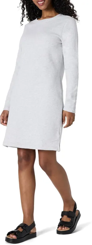 Amazon Essentials Women's Crewneck Long-Sleeve Fleece Above-The-Knee Dress