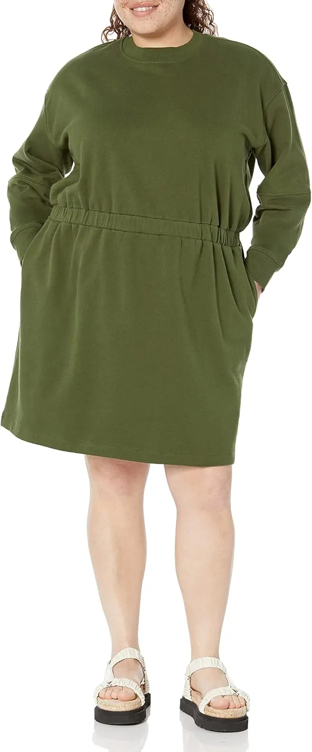 Amazon Essentials Women's Waisted Sweatshirt Dress (Available in Plus Size)