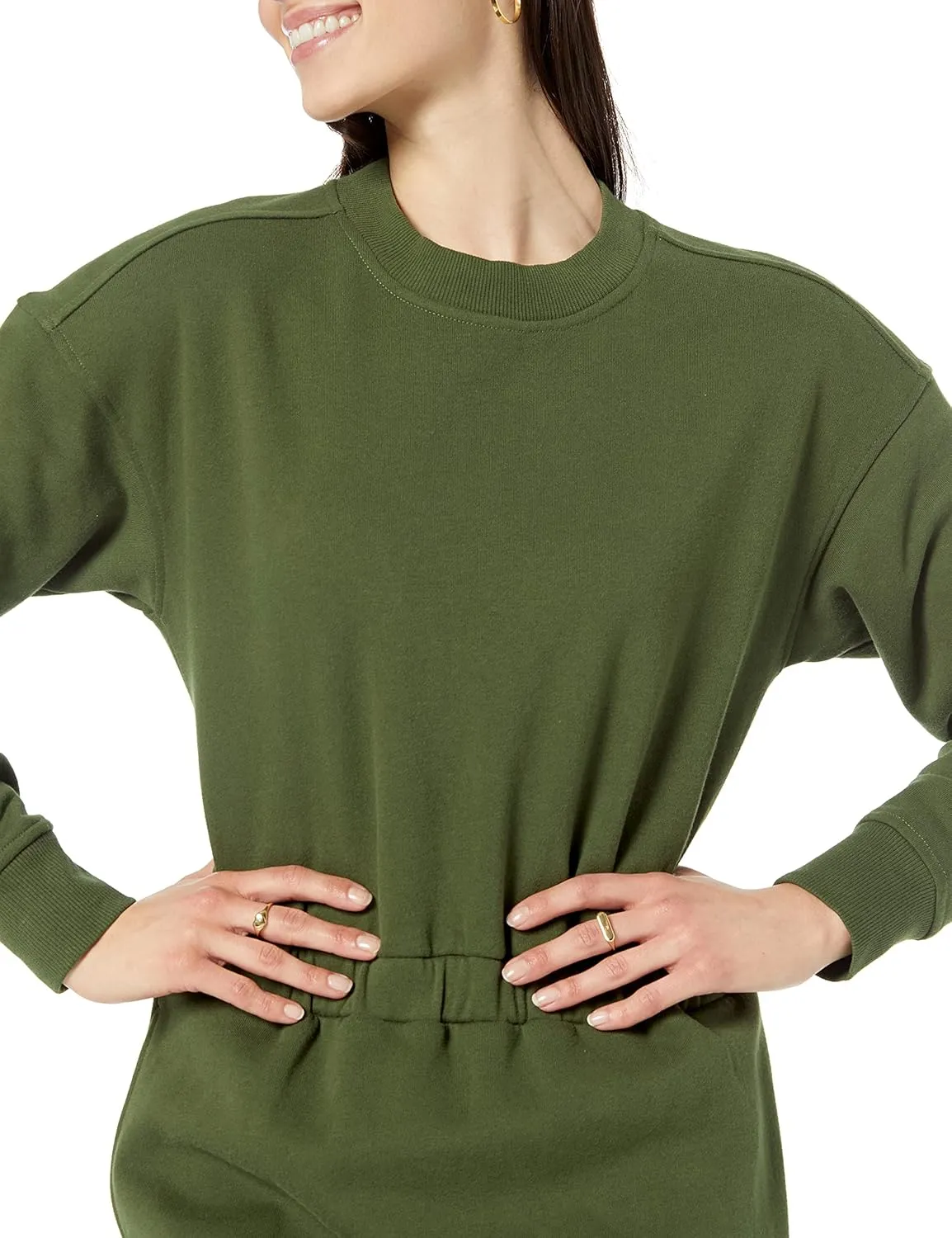 Amazon Essentials Women's Waisted Sweatshirt Dress (Available in Plus Size)