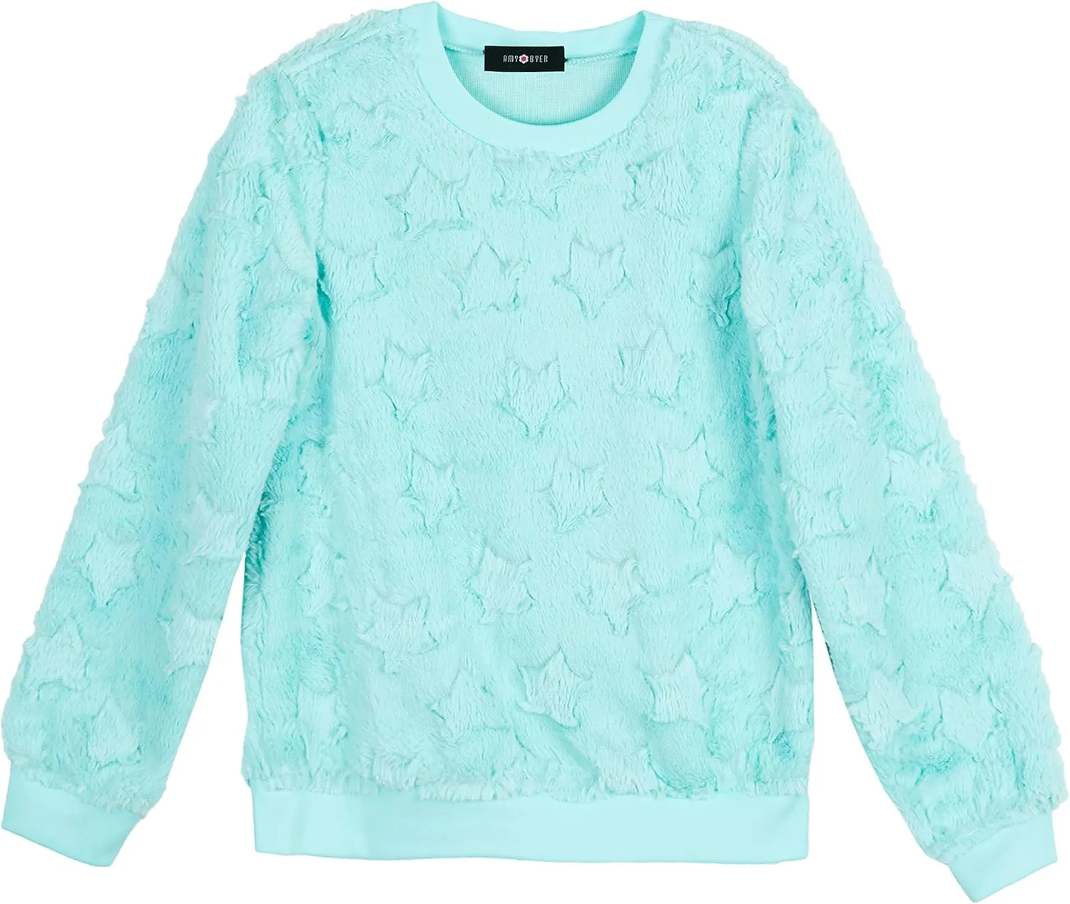Amy Byer Girls' Long Sleeve Rib Cuff Fleece Sweatshirt