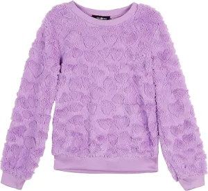 Amy Byer Girls' Long Sleeve Rib Cuff Fleece Sweatshirt
