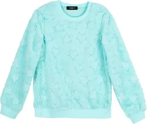 Amy Byer Girls' Long Sleeve Rib Cuff Fleece Sweatshirt