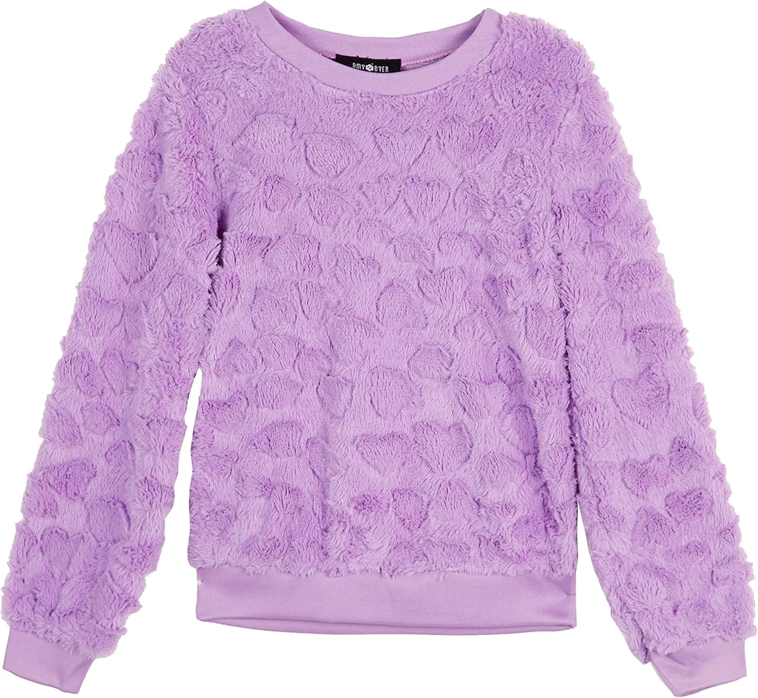 Amy Byer Girls' Long Sleeve Rib Cuff Fleece Sweatshirt
