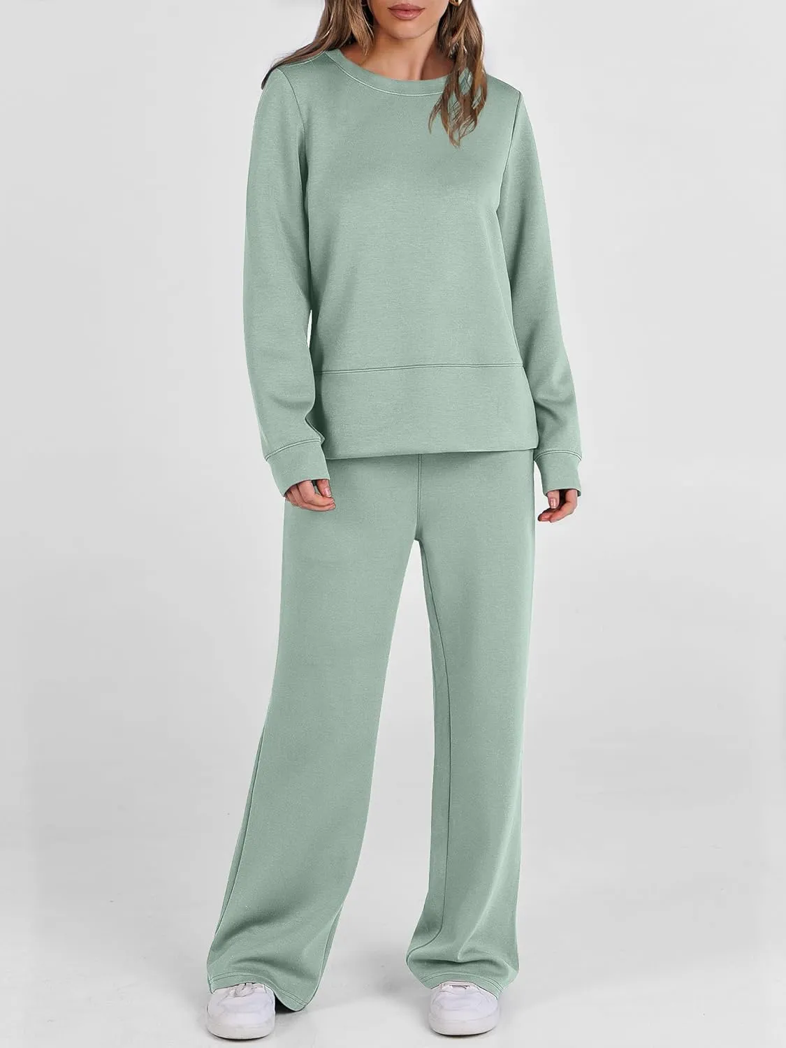 ANRABESS Women's 2 Piece Lounge Sets Casual Travel Outfits Wide Leg Tracksuit Sweatsuits Matching Set 2025 Fall Clothes