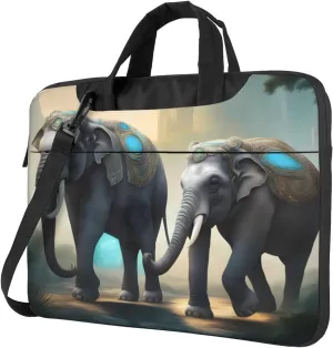 Asian Elephants pattern Fashionable and ultra-thin shoulder laptop bag Shockproof soft lining