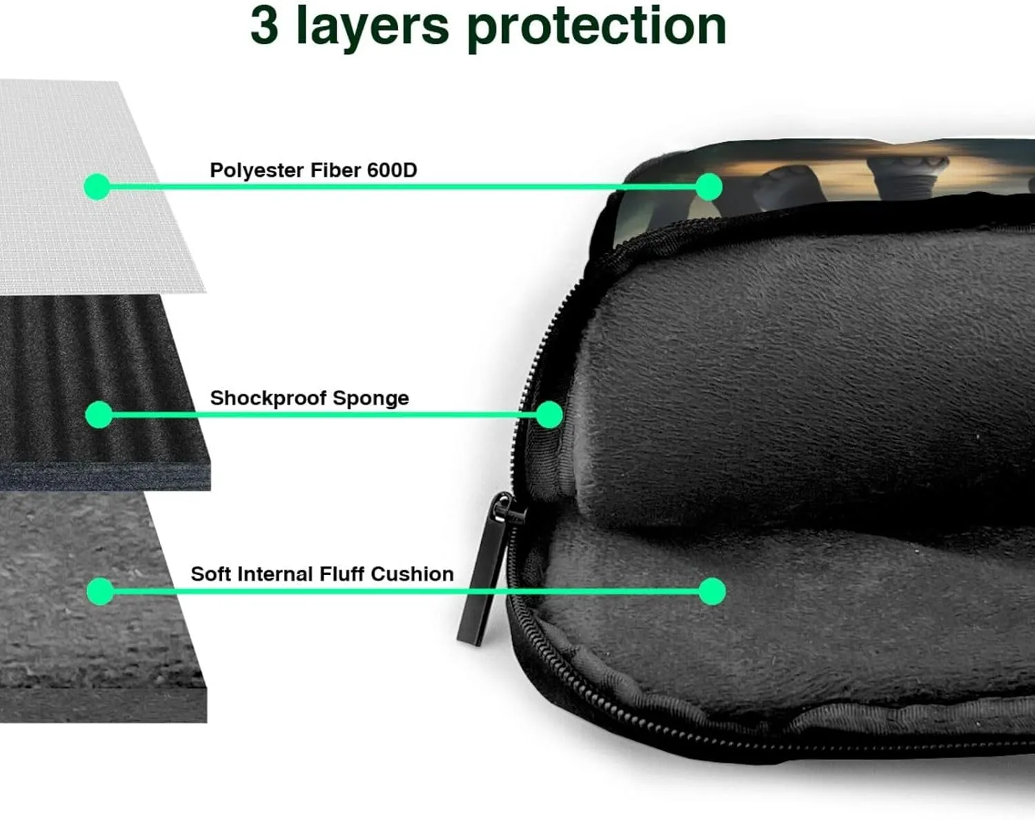 Asian Elephants pattern Fashionable and ultra-thin shoulder laptop bag Shockproof soft lining