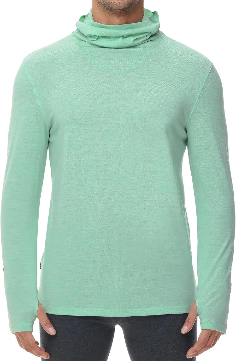 baleaf Men's 100% Merino Wool Base Layer Thermal Underwear Warm Insulating Undershirts with Balaclava Ski Snowboarding