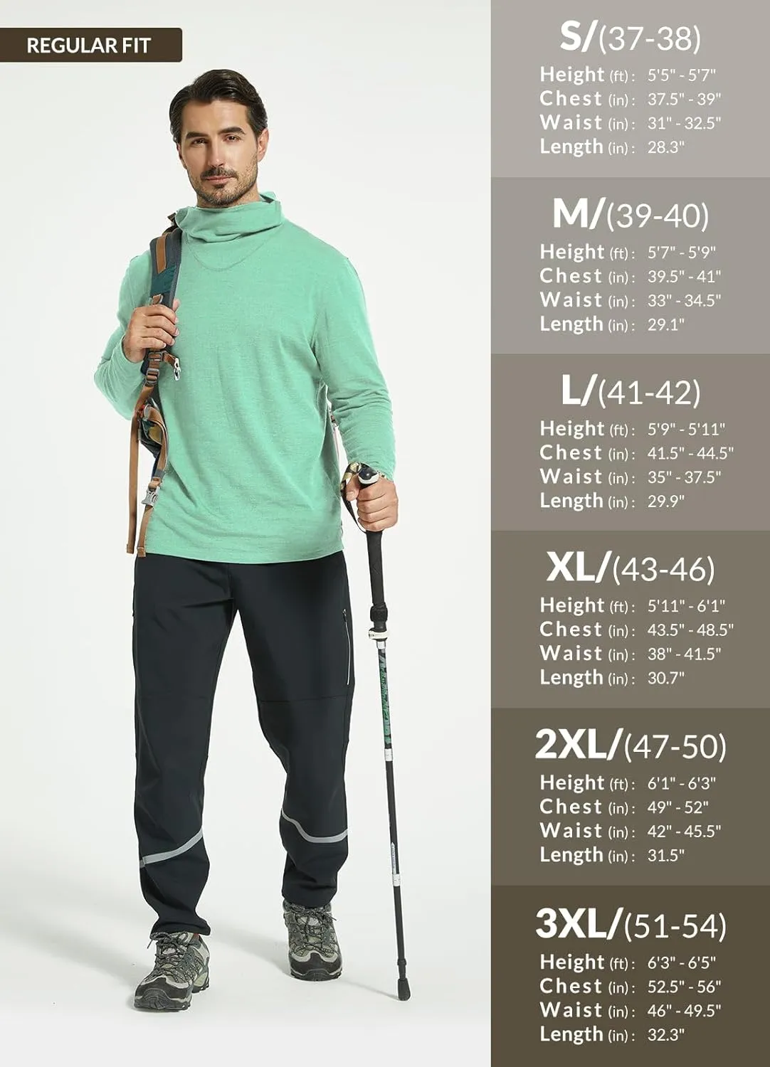baleaf Men's 100% Merino Wool Base Layer Thermal Underwear Warm Insulating Undershirts with Balaclava Ski Snowboarding