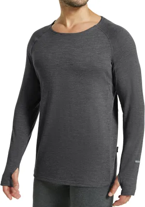 baleaf Men's 100% Merino Wool Base Layer Thermal Underwear Warm Insulating Undershirts with Balaclava Ski Snowboarding