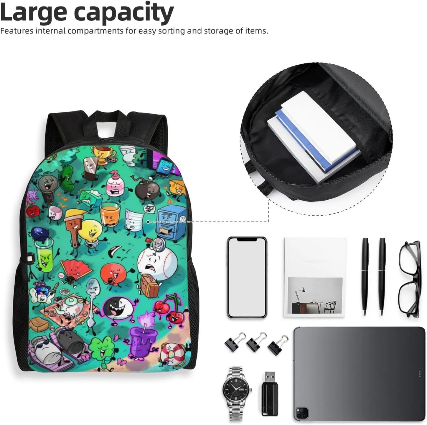 Bfdi-Battle For Dream Island Backpack, Fashionable Casual Travel Bag, Multifunctional Backpack