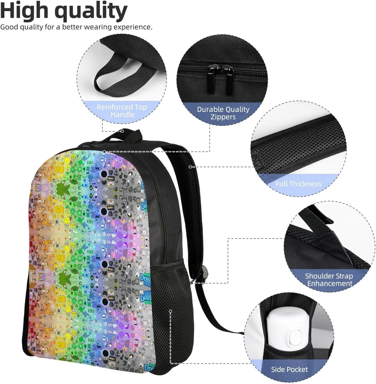 Bfdi-Battle For Dream Island Backpack, Fashionable Casual Travel Bag, Multifunctional Backpack