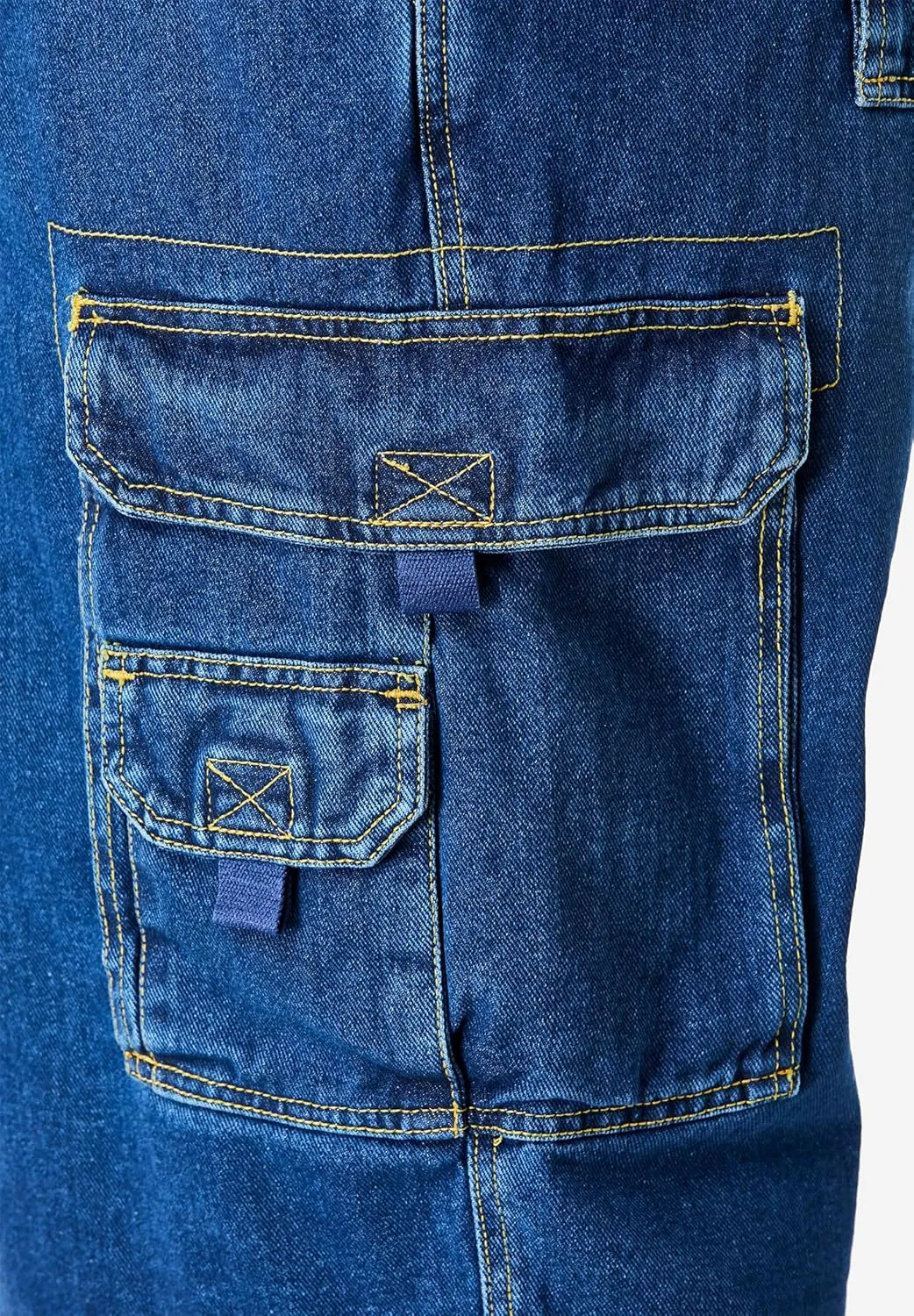 Boulder Creek by Kingsize Men's Big & Tall 12" Side Elastic Denim Cargo Shorts