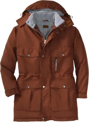 Boulder Creek by KingSize Men's Big & Tall Fleece-Lined Parka With Detachable Hood And 6 Pockets