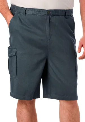 Boulder Creek by Kingsize Men's Big & Tall Renegade 9" Full Elastic Waist Cargo Shorts