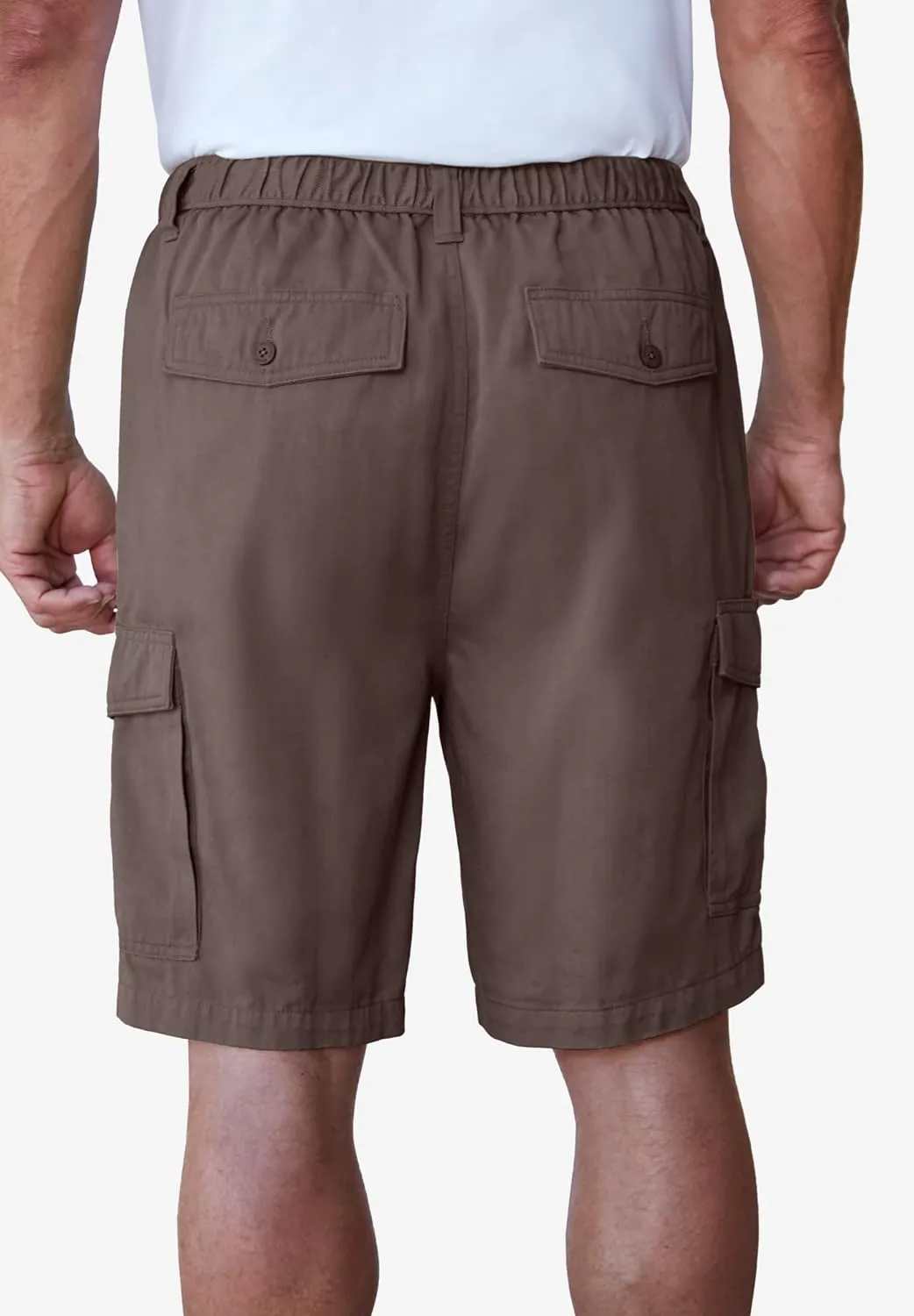 Boulder Creek by Kingsize Men's Big & Tall Renegade 9" Full Elastic Waist Cargo Shorts