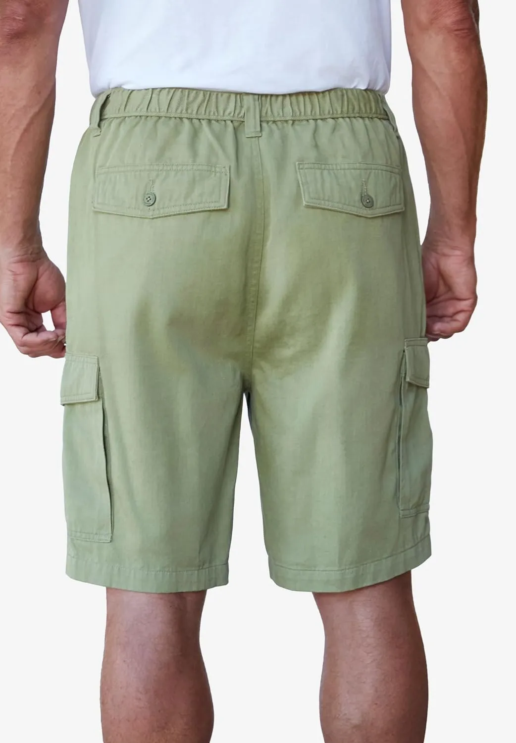 Boulder Creek by Kingsize Men's Big & Tall Renegade 9" Full Elastic Waist Cargo Shorts