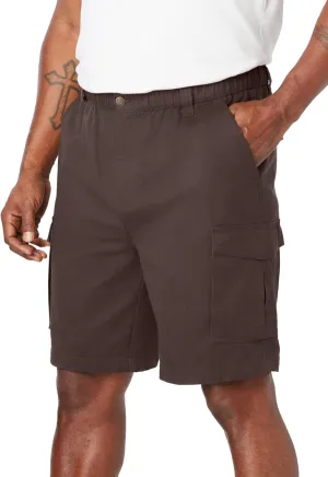 Boulder Creek by Kingsize Men's Big & Tall Renegade 9" Full Elastic Waist Cargo Shorts