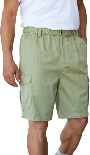Boulder Creek by Kingsize Men's Big & Tall Renegade 9" Full Elastic Waist Cargo Shorts