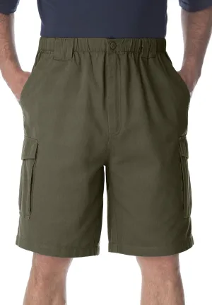 Boulder Creek by Kingsize Men's Big & Tall Renegade 9" Full Elastic Waist Cargo Shorts