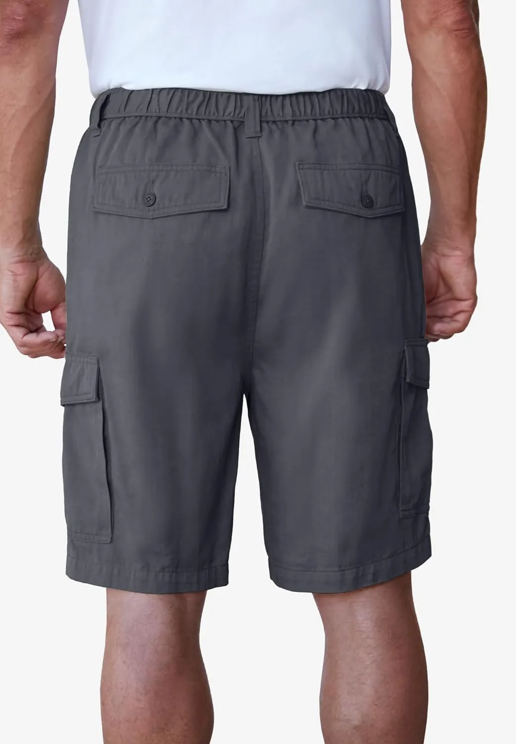 Boulder Creek by Kingsize Men's Big & Tall Renegade 9" Full Elastic Waist Cargo Shorts