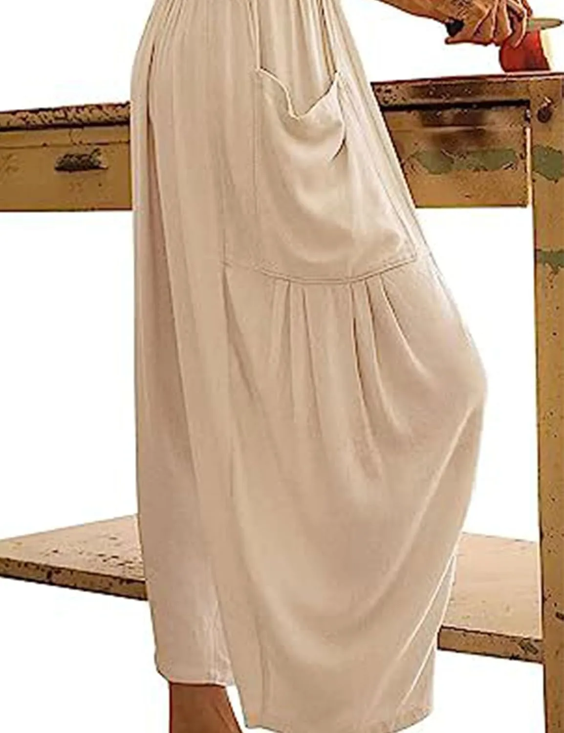Bozanly Women's Wide Leg Loose Pants Casual High Waist Yoga Slacks Trousers with Drawstring