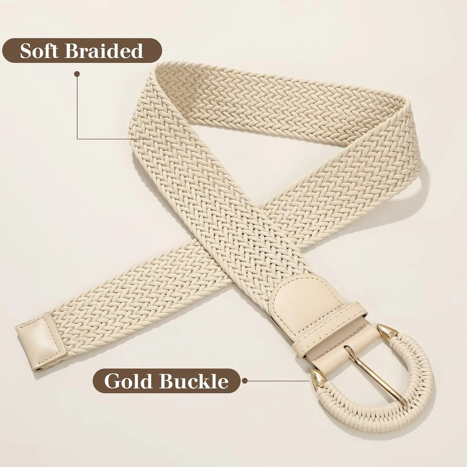 Braided Belt for Women Dress Summer Ladies Woven Wide Boho Belt for Jeans