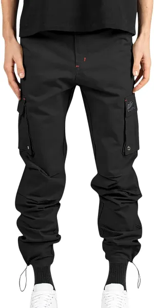 Cargo Pants for Men Tactical Pants Stretch Slim Fit Lightweight Ripstop Outdoor Casual Work Trousers with Pockets