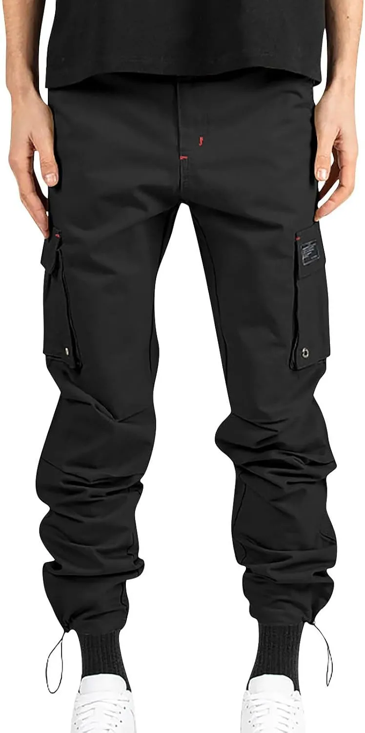 Cargo Pants for Men Tactical Pants Stretch Slim Fit Lightweight Ripstop Outdoor Casual Work Trousers with Pockets