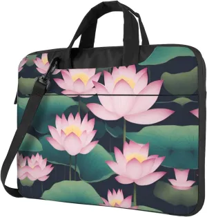 cartoon lotus pattern Fashionable and ultra-thin shoulder laptop bag Shockproof soft lining