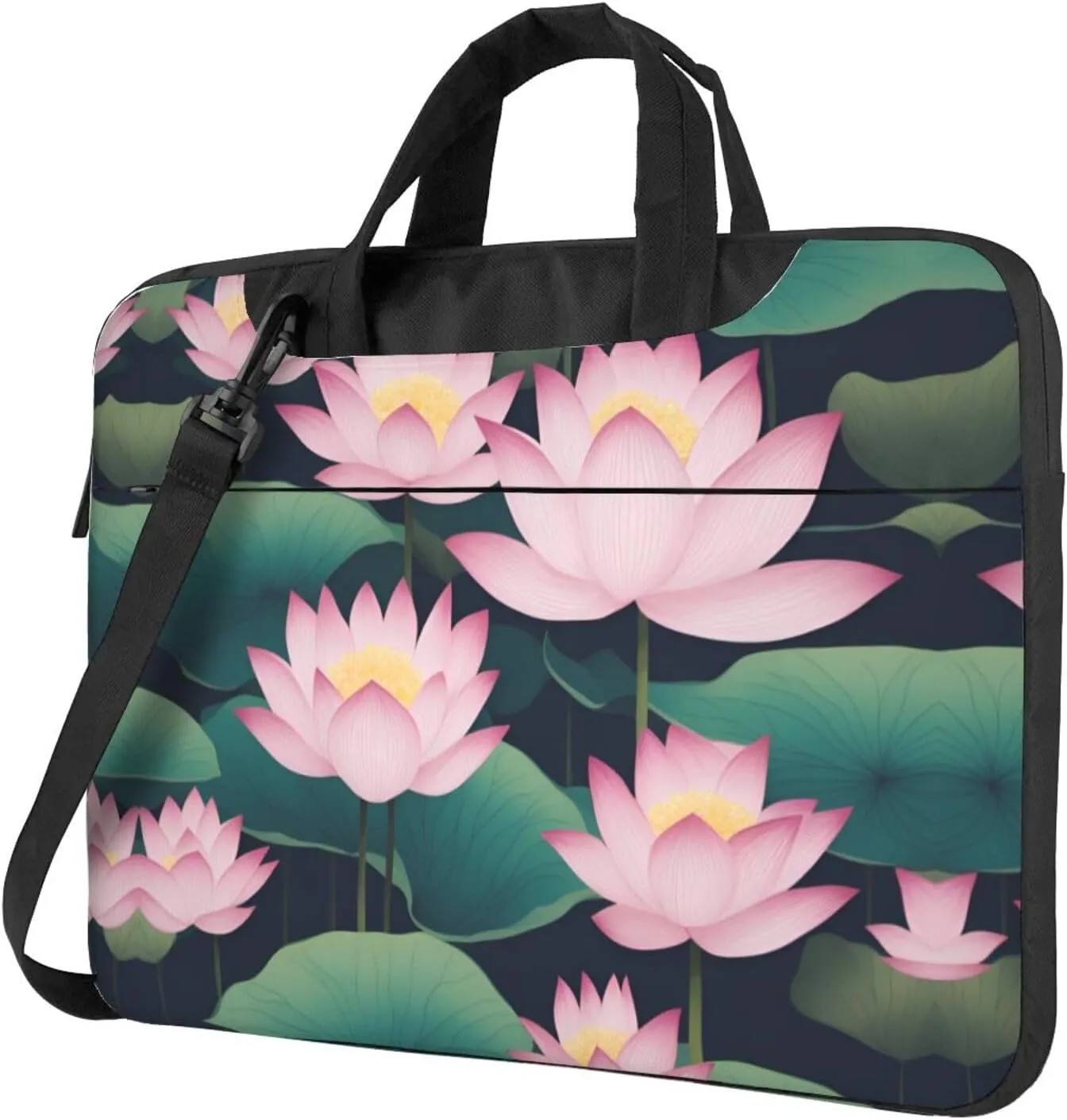 cartoon lotus pattern Fashionable and ultra-thin shoulder laptop bag Shockproof soft lining