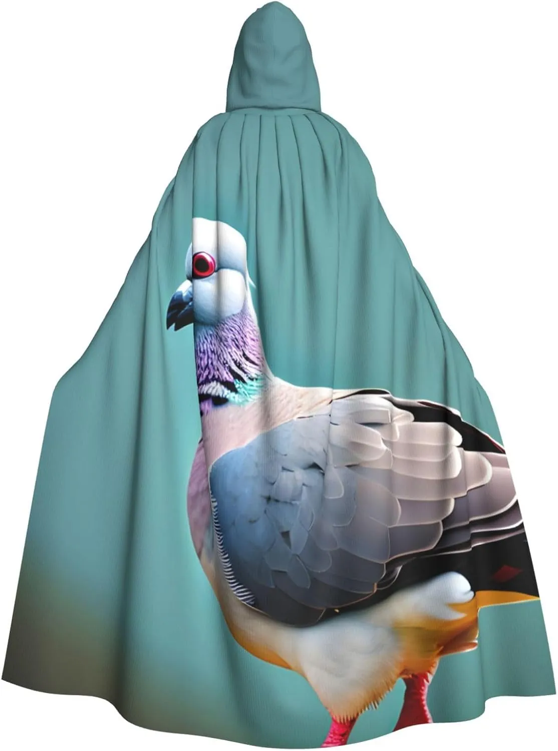 cartoon pigeon 4 print Hooded cape for adults, Oversized Hooded Cloak with Bow Tie, Adult party dress cape