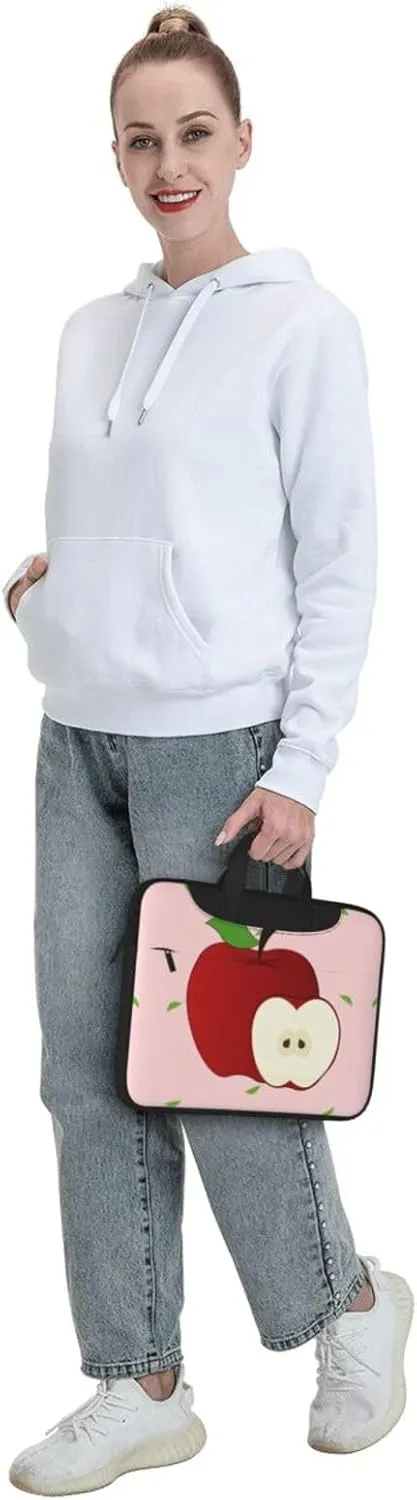 cartoon red apple pattern Fashionable and ultra-thin shoulder laptop bag Shockproof soft lining