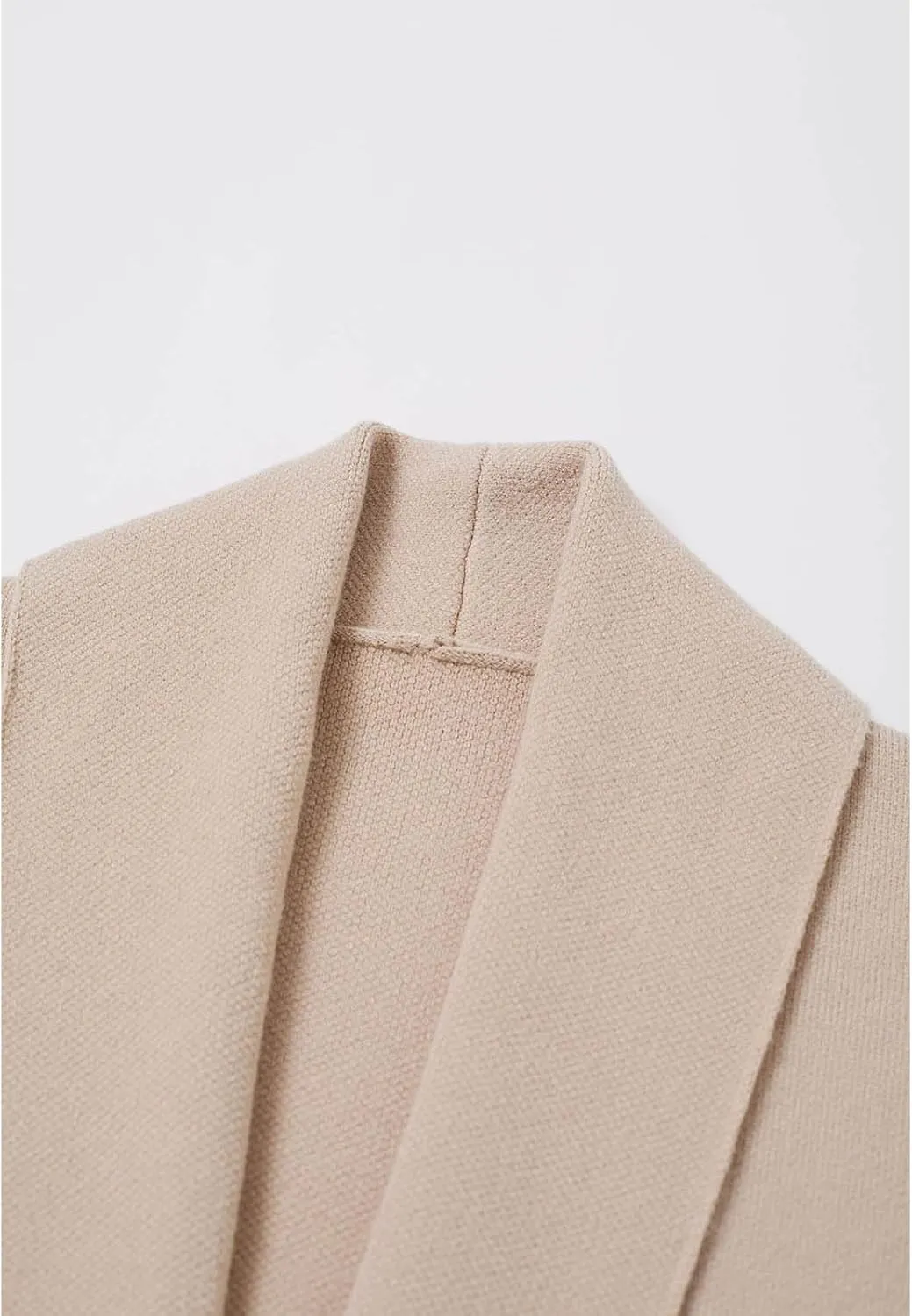 CHICWISH Women Shawl Collar Long Sleeve Cardigan Casual Open Front Knit Sweater Soft Long Coat with Pockets