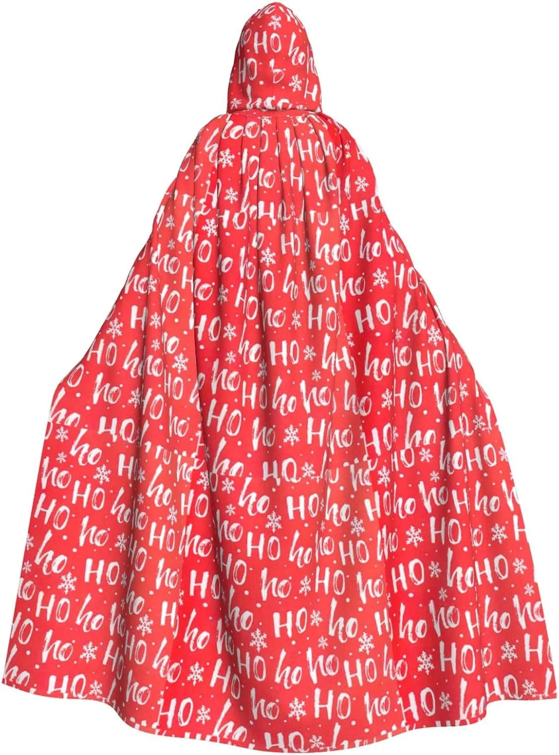 christmas background print Hooded cape for adults, Oversized Hooded Cloak with Bow Tie, Adult party dress cape