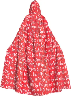 christmas background print Hooded cape for adults, Oversized Hooded Cloak with Bow Tie, Adult party dress cape
