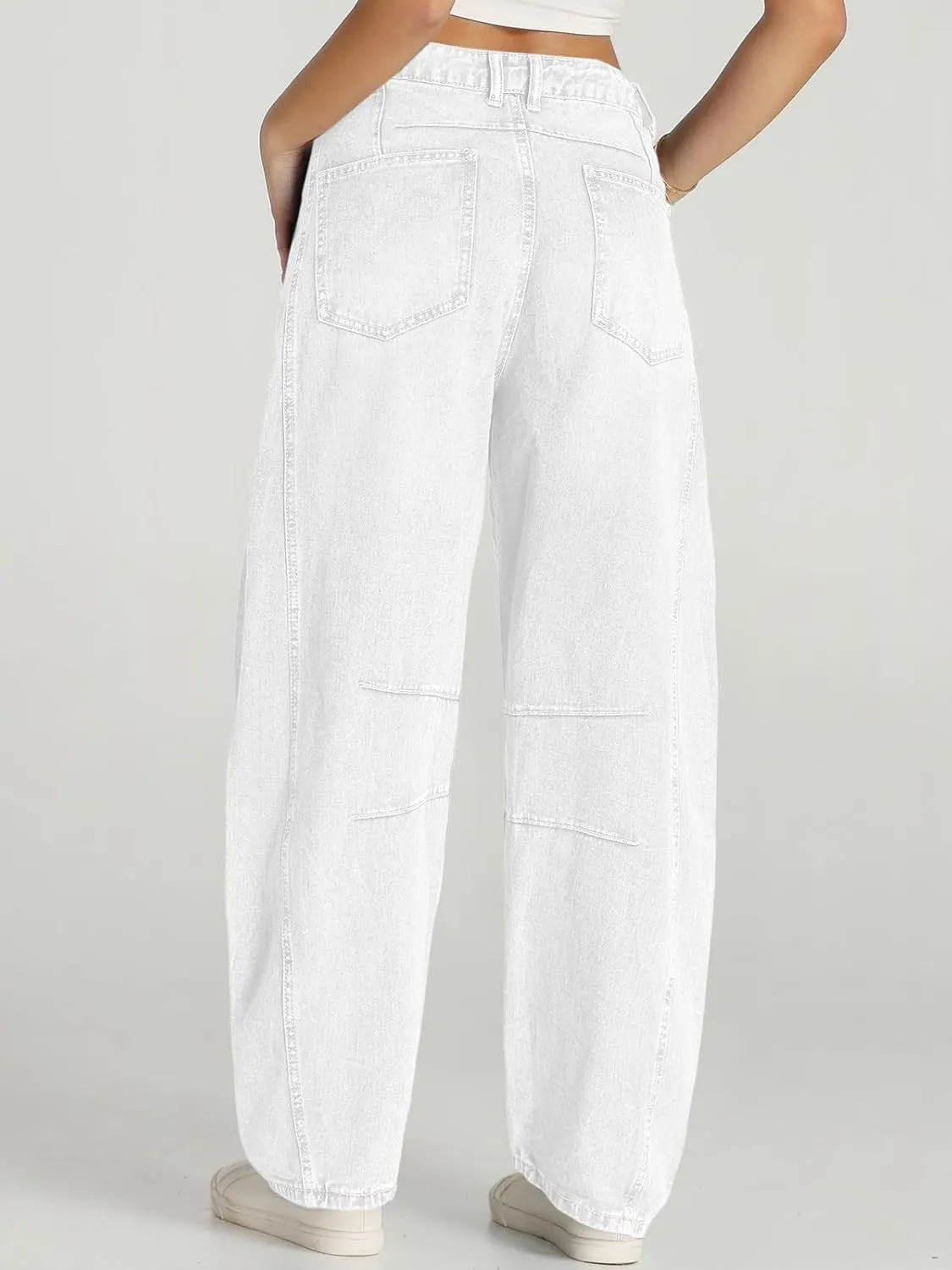 Cicy Bell Womens Baggy Barrel Jeans Boyfriend Wide Leg Mid Rise Balloon Denim Ankle Pants
