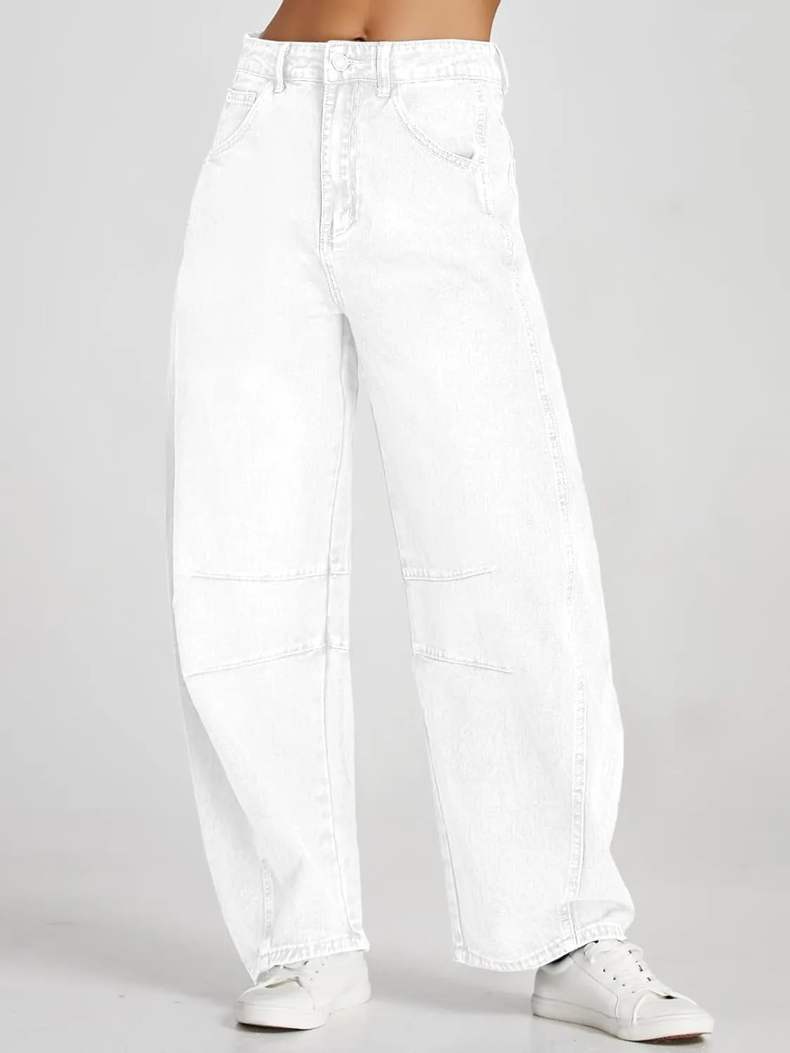 Cicy Bell Womens Baggy Barrel Jeans Boyfriend Wide Leg Mid Rise Balloon Denim Ankle Pants