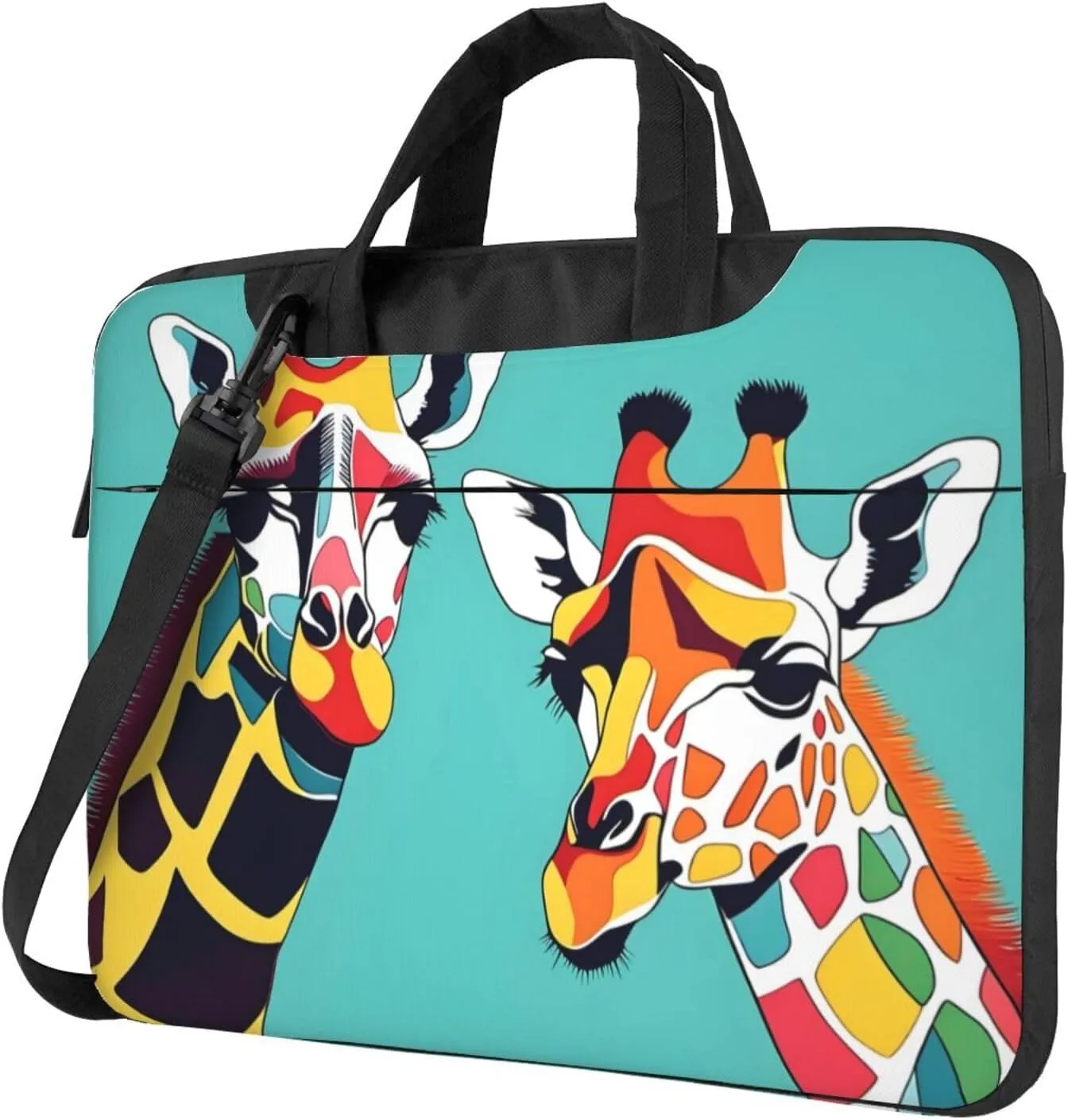 Colorful Giraffe Fans Lovers pattern Fashionable and ultra-thin shoulder laptop bag Shockproof soft lining