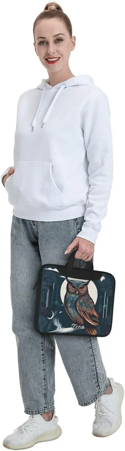 Cool Owl pattern Fashionable and ultra-thin shoulder laptop bag Shockproof soft lining