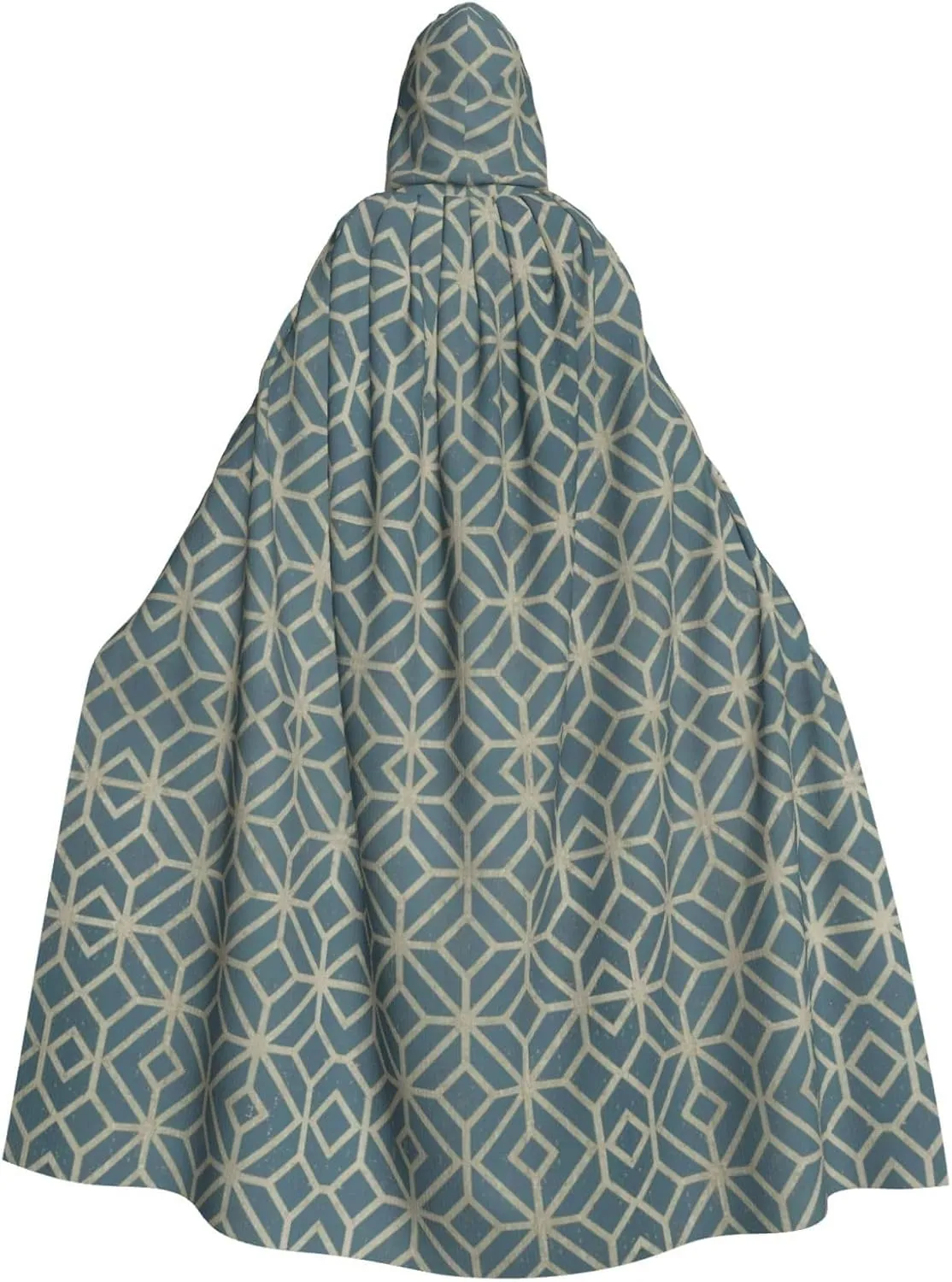 coral coloured patterns print Hooded cape for adults, Oversized Hooded Cloak with Bow Tie, Adult party dress cape