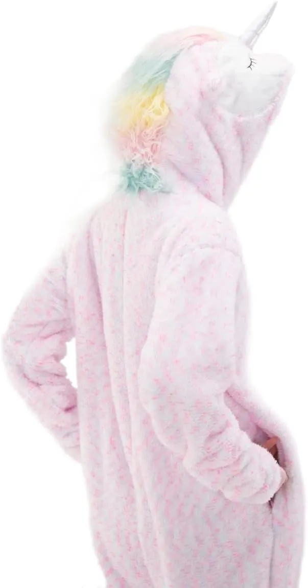 COSUSKET Unicorn Oneise for Women, Sherpa Animal Costume One Piece Pajamas Halloween Cosplay
